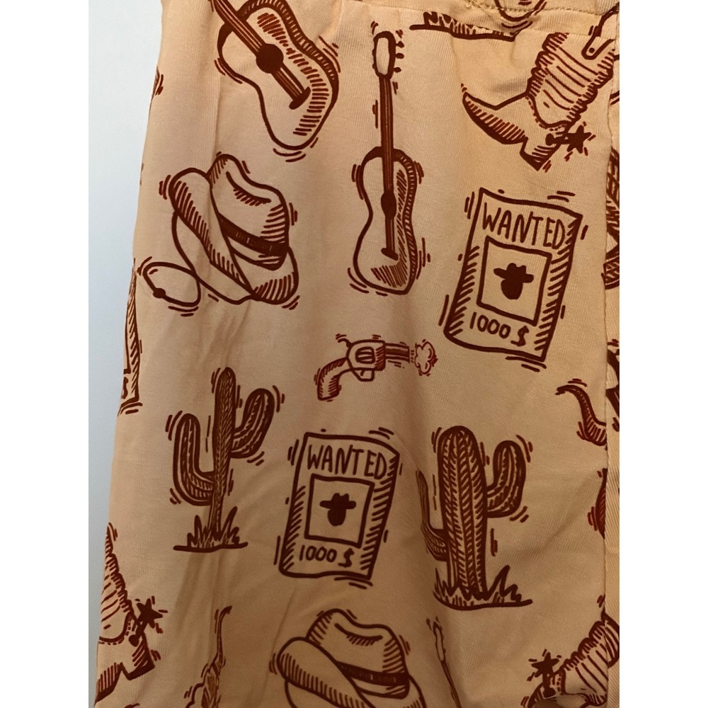 Minikin Mischief Western Cowboy Print Shorts Kids 3T Boys Girls Elastic Waist - Picture 5 of 6